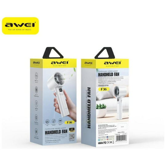 Awei Ventilator De Mână USB Fără Lamele 5W Alb