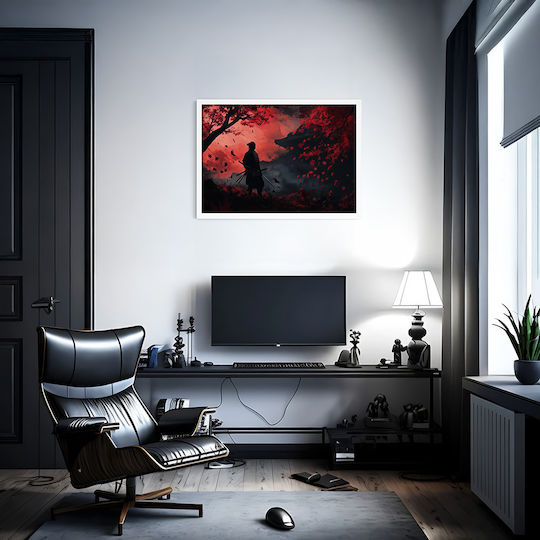 Poster De Gaming Ghost Tsusima Gm2362 21cm X 30cm Cadru Din Lemn Natural Bej