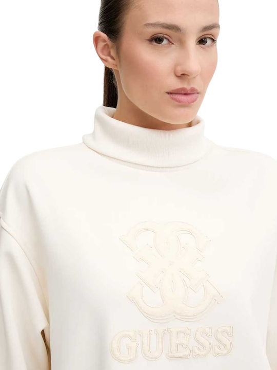 Мини Рокля С Висока Яка Бяла