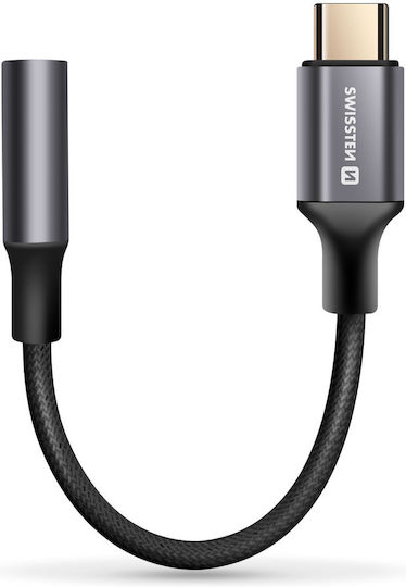 Swissten USB-C to 3.5 mm Jack Audio Adapter Smartphones Tablets Black