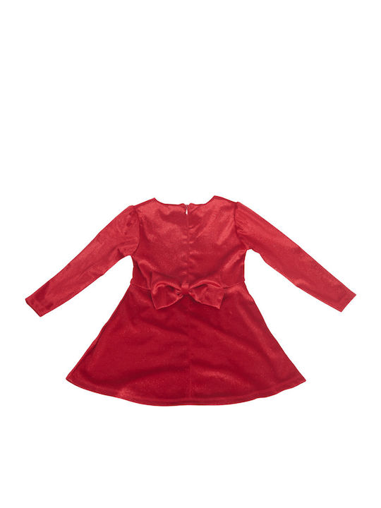 Rochie pentru Copii Mânecă lungă Catifea Set cu Accesorii Red