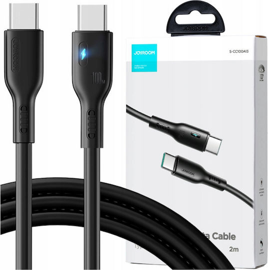 Joyroom S-CC100A13 USB 2.0 Cable USB-C male - USB-C 100W PD Μαύρο 2m