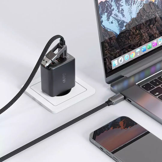 Acefast USB 2.0 Cable USB-C male - USB-A 60W Black 1.2m (C13-04)