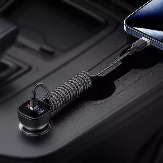 Acefast Braided USB 2.0 Cable USB-C male - USB-A 18W Μαύρο 1.2m C14-04