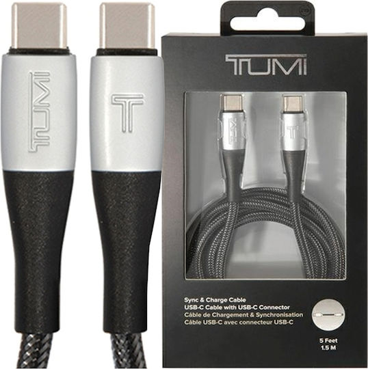 Tumi Braided USB 2.0 Cable USB-C male - USB-C Μαύρο 1.5m TUCCSUSBC