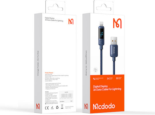 Mcdodo Ca-5001 Braided USB-A to Lightning Cable 100W Blue 1.2m (066776)