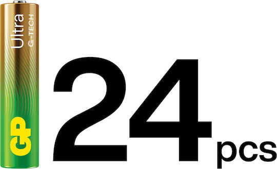 GP Batteries Ultra Αλκαλικές Μπαταρίες AAA 1.5V 24τμχ