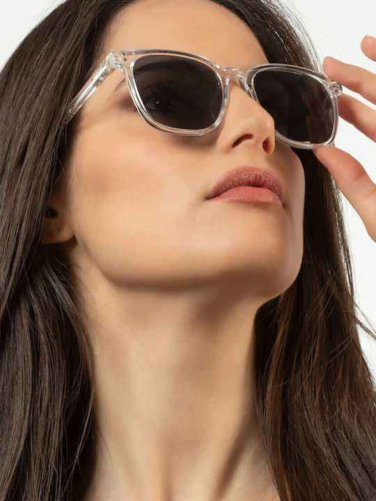 Smooder Unisex Sonnenbrille mit Gelb Kunststoff Gestell und Gray Linse KKS06