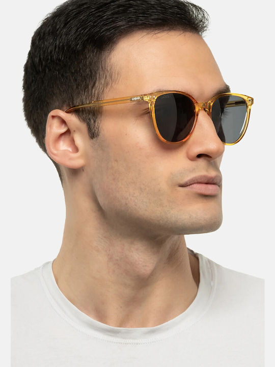 Smooder Damen Sonnenbrille mit Gelb Kunststoff Gestell und Schwarz Linse YAS06