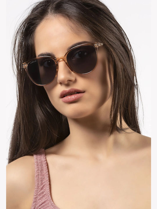 Smooder Unisex Sonnenbrille mit Transparent Kunststoff Gestell und Schwarz Linse YAS04