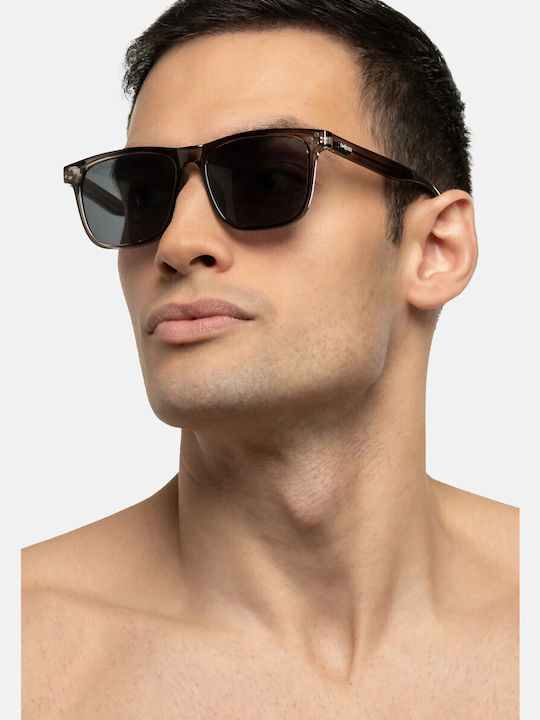 Smooder Unisex Sonnenbrille mit Gelb Kunststoff Gestell und Gray Linse AMS06