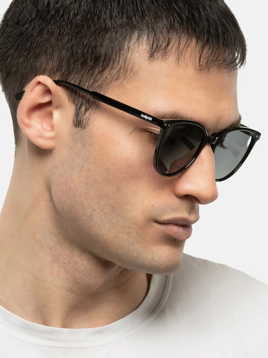 Smooder Unisex Sonnenbrille mit Gray Kunststoff Gestell und Gray Linse YAS02