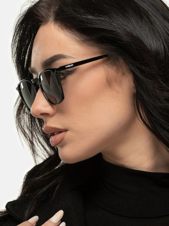 Smooder Unisex Sonnenbrille mit Gelb Kunststoff Gestell und Gray Linse BRS06