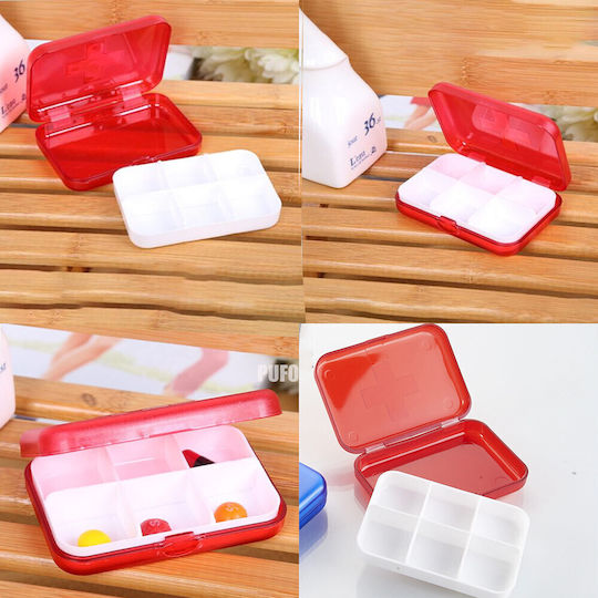 Square Organizer Medicines Vitamins Supplements Pufo Medicine 9 Cm Red
