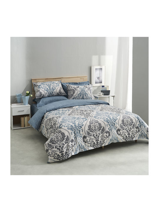 Charalambidis Textiles Υπέρδιπλο Σεντόνι Υπέρδιπλο 230x260εκ. Μπλε