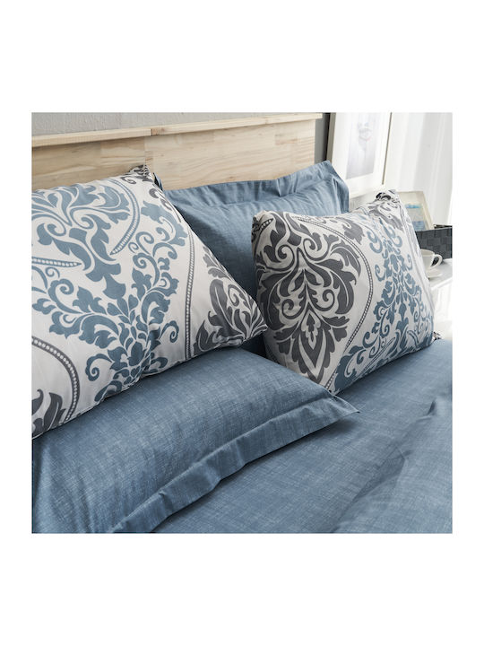 Charalambidis Textiles Υπέρδιπλο Σεντόνι Υπέρδιπλο 230x260εκ. Μπλε