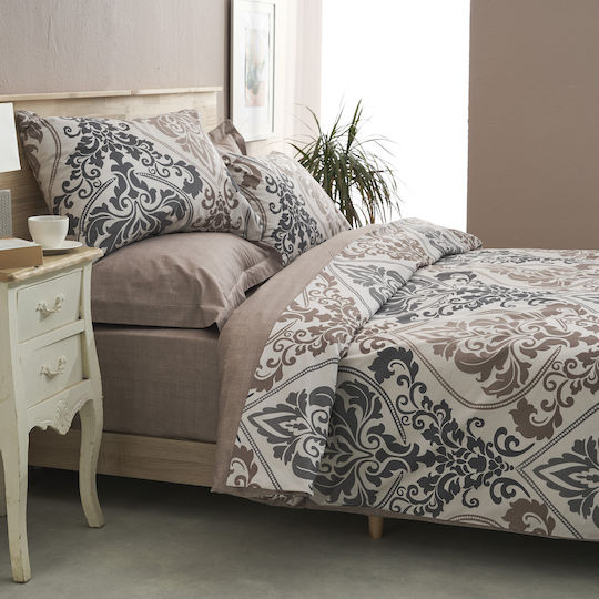 Charalambidis Textiles Μονό Σεντόνι Μονό 160x260εκ. Μπέζ
