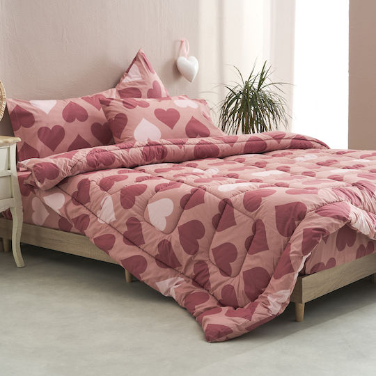 Charalambidis Textiles Μονό Σεντόνι Μονό 160x260εκ. Κόκκινο
