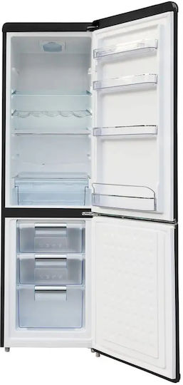 Ravanson Retro Combină frigorifică 250lt Î188.5xL54.5xA55cm. Negru LKK-250RB