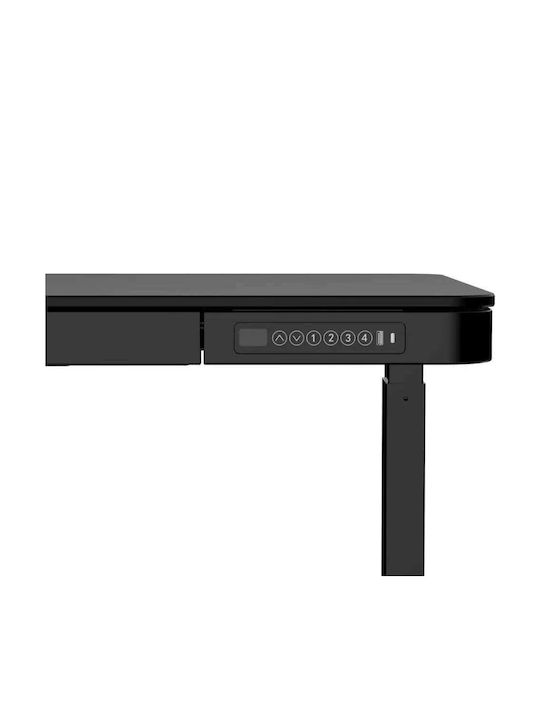 Desk Wooden Black with Metal Legs & USB ports 140x70x50cm