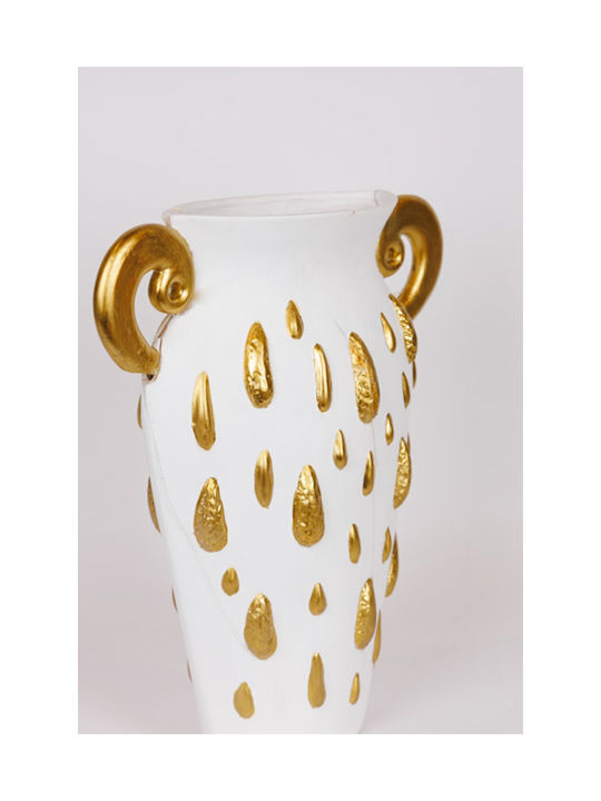 Decorative Vase White 33.5x15.2x37.5cm