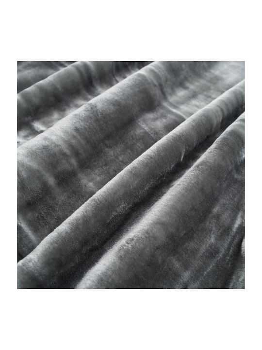 Charalambidis Textiles Κουβέρτα Βελουτέ Μονή 160x220εκ. Πετρόλ
