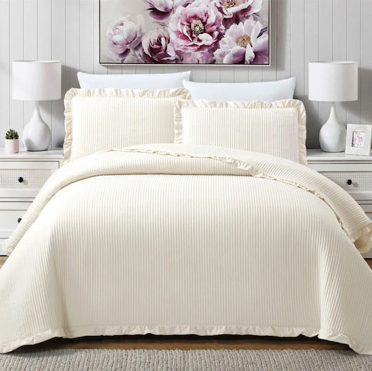 Liolios Home Armony Σετ Μαξιλαροθήκες Καπιτονέ Cream 50x70εκ.