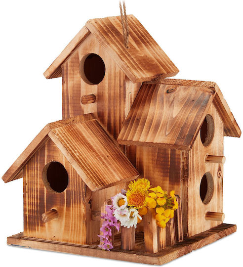 Cuib Triplă Pentru Păsări 4 Intrări Din Lemn 34 X 20 X 19 Cm Cuib Triplă Pentru Păsări 4 Intrări Din Lemn 34 X 20 X 19 Cm