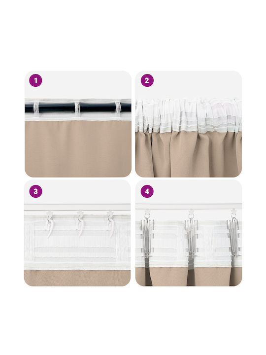 vidaXL vidaXL Vorhänge Fenster mit Tunnel Braune 140x260cm