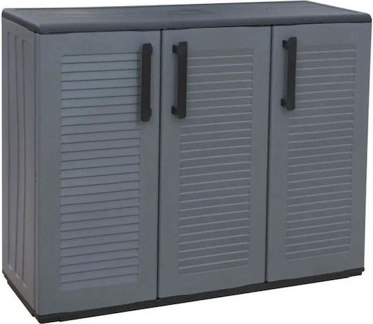 Dreiblättrige Außenschrank aus Polypropylen mit Trennwand & 1 Regal 102x37x84cm