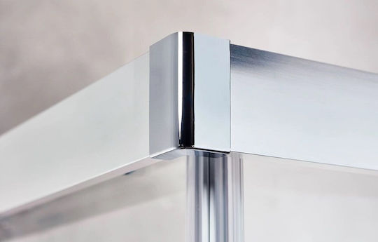 Tema Ορθογώνια Inox Ντουζιέρα 80x120cm GLASS STONE WHITE