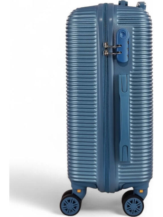 FlyNow Cabin Hard Light Blue Travel Suitcase with 4 Wheels Height 55cm