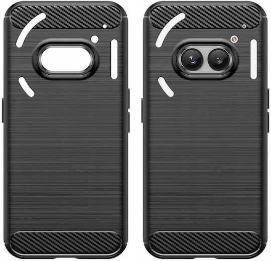 Spacecase Carbon Rückseite Umschlag Silikon Schwarz (Nothing Phone 2a / 2a Plus)