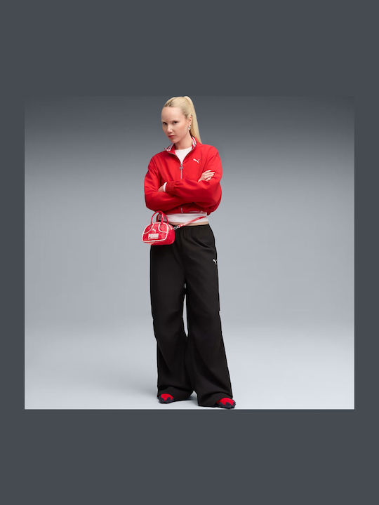 Dama Tesatura Pantaloni cu Croială Relaxată Black