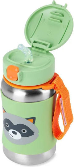 Skip Hop Kids Water Bottle Stainless Steel with Straw Green 350ml