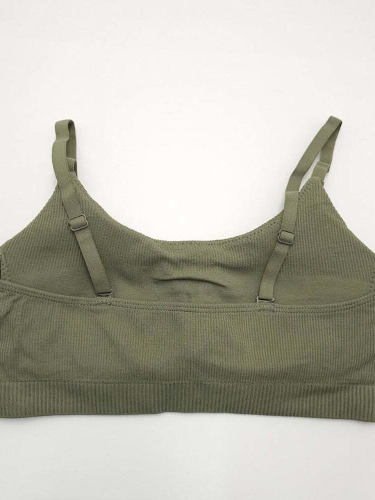 Women's Bra with Removable Padding Khaki