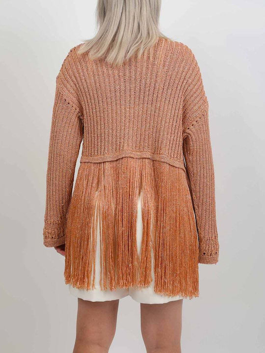 Gestrickte Damen Strickjacke Rosa