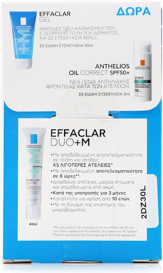 La Roche Posay Effaclar DUO+M Skin Care Set for Moisturizing & against Acne 3pcs
