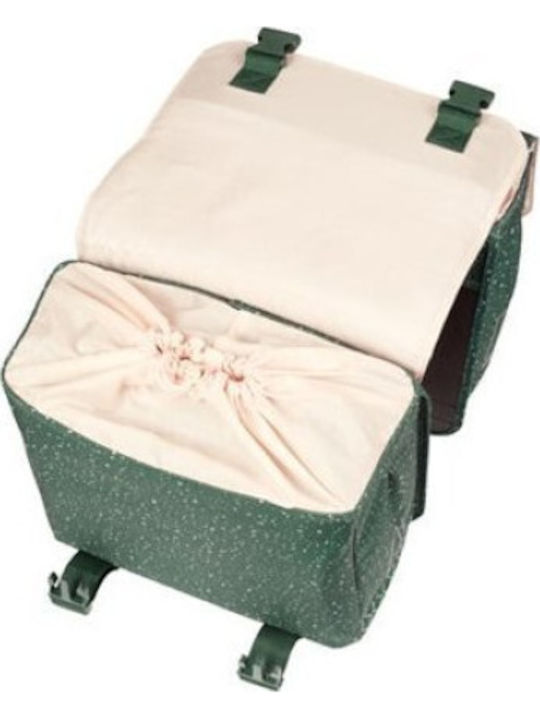 Basil Double Bicycle Rack Bag Green