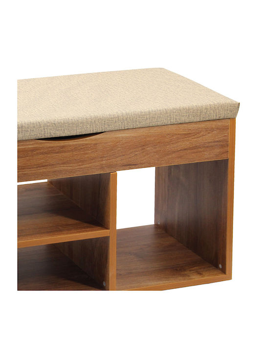 Entry Furniture with Shoe Rack & Bench Walnut 80x31x46cm