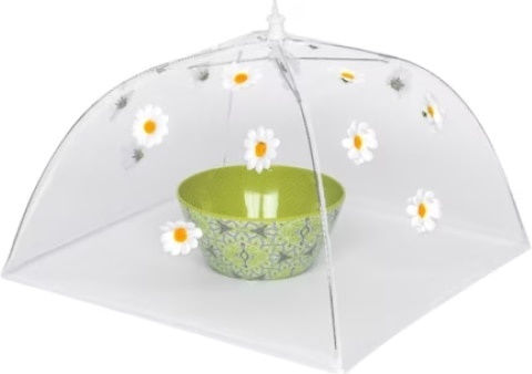 Umbrelă Pentru Alimente Dimensiuni 36 X 36 X 36 Cm Din Dantelă Flori Mici Albe
