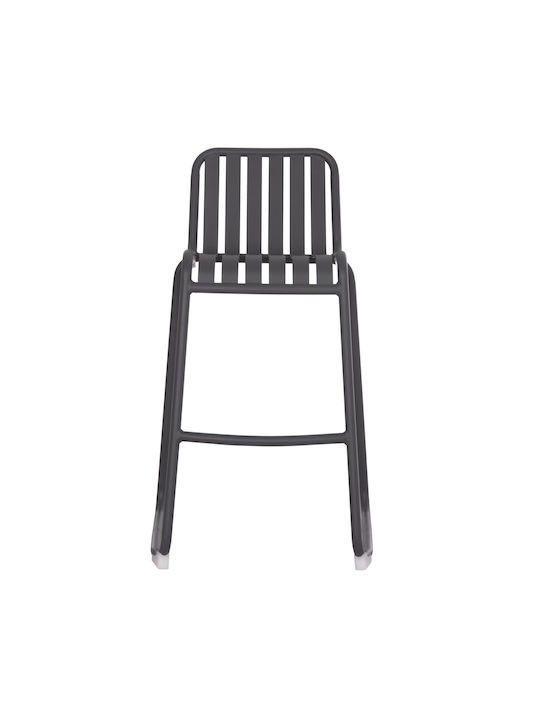 Stool Bar with Backrest Metallic Rachel Gray