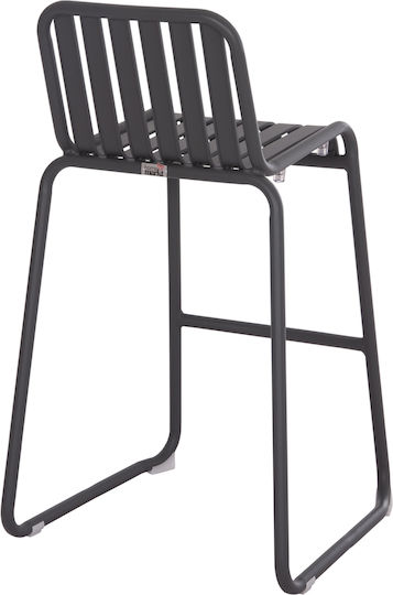 Hocker Bar mit Rückenlehne Metall Rachel Gray