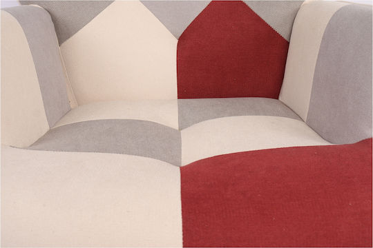 Briar Ohrensessel Bordeaux/Grey Patchwork 73x69x96cm