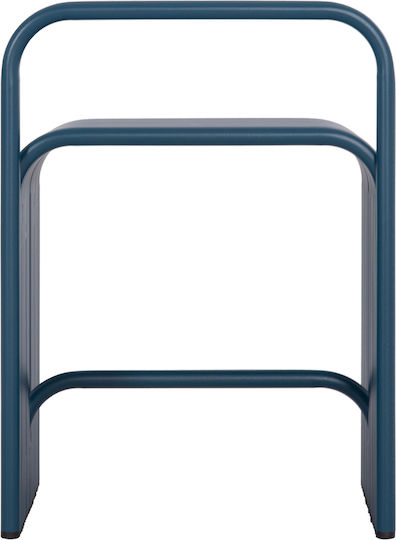 Hocker Für das Wohnzimmer mit Rückenlehne Metall Intrepid Blue 40x38x55cm
