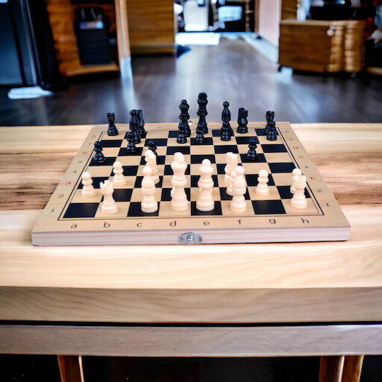 Wooden Checkers & Dice Set for Backgammon Brown / Black