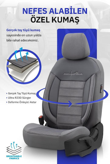 Luxury Velour Upholstery Orthopedic Covers Front Rear Seats