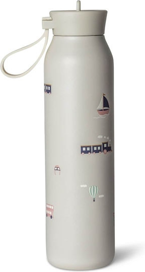Citron Kids Water Bottle Thermos Stainless Steel with Straw Non Spill Gray 500ml