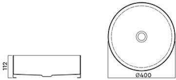Tema Επικαθήμενος Νιπτήρας Πορσελάνης 40x12cm Χρυσός