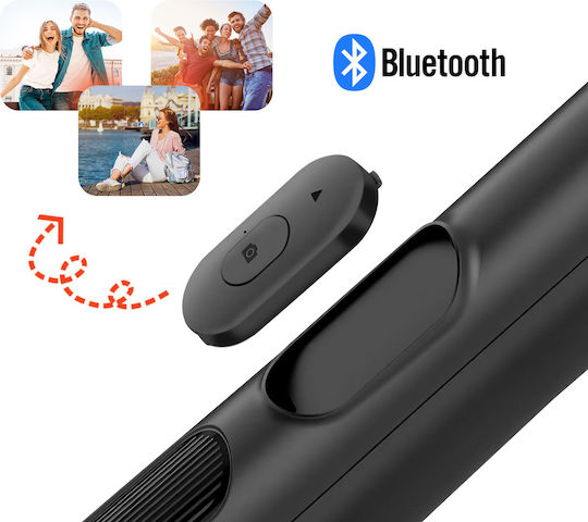 Linq Băț Selfie Extensibil Bluetooth Trepied Stabil Suport Rotativ Negru